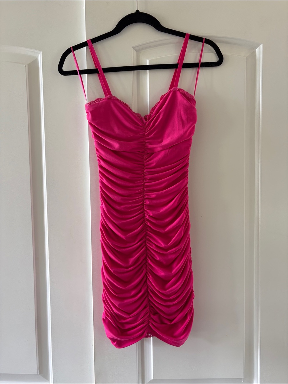 Guess Hot Pink Lace Trim Cami Dress